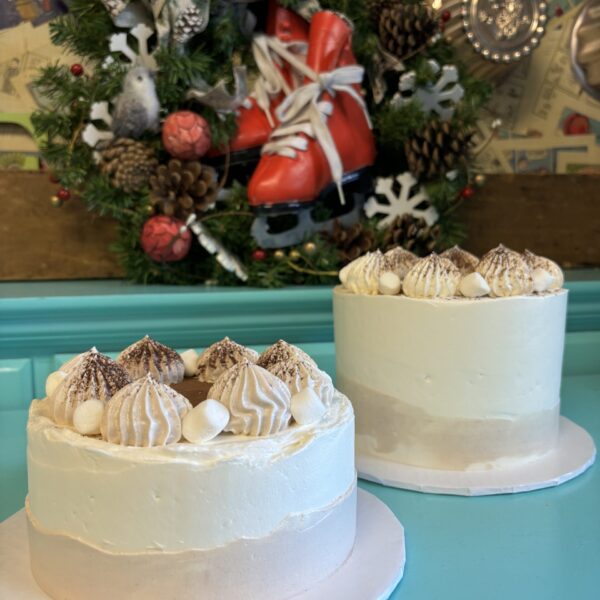 Holiday Hot Chocolate Cake available Vegan and Gluten free